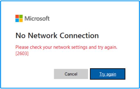 error 2603 office|Cannot sign into onedrive Please Check Network Settings [2603].